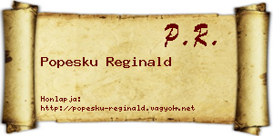 Popesku Reginald névjegykártya